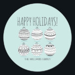 Christmas Ornaments Holiday Stickers<br><div class="desc">Personalise the custom text above. You can find additional coordinating items in our "Christmas Ornaments Collection".</div>