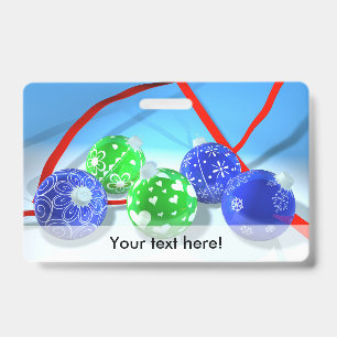 Christmas ornaments ID badge