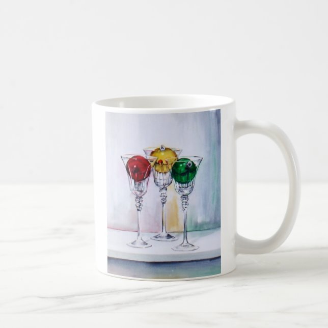 Christmas Ornaments in Wine Glasses Mug (Right)