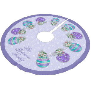 Christmas Ornaments   Lavender  Brushed Polyester Tree Skirt
