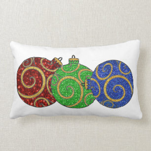Christmas Ornaments Lumbar Cushion