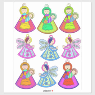 Christmas Ornaments Mary Jesus Angels Cut Outs
