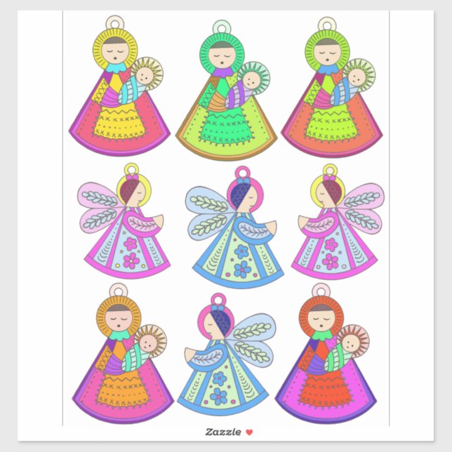 Christmas Ornaments Mary Jesus Angels Cut Outs (Sheet)