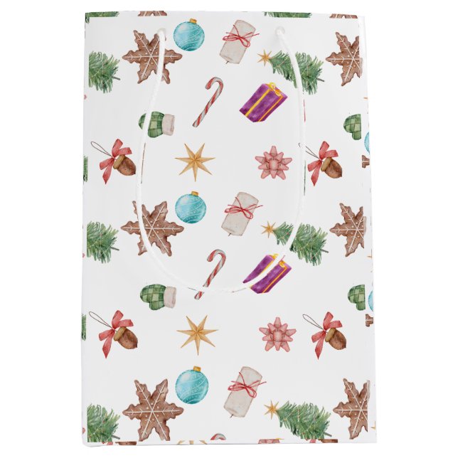 Christmas ornaments medium gift bag (Front)