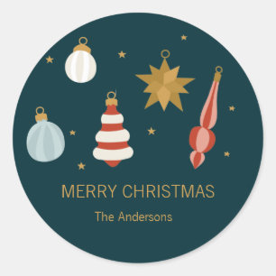 Christmas Ornaments Merry Christmas Holiday Classic Round Sticker