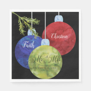 Christmas Ornaments, Mr & Mrs Wedding Napkin