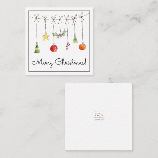 Christmas Ornaments On A String Card (Front/Back)