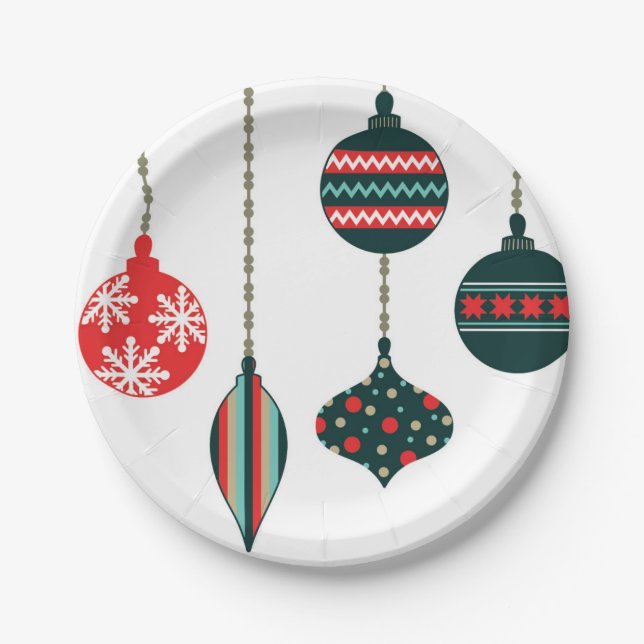Christmas Ornaments Paper Plate (Front)