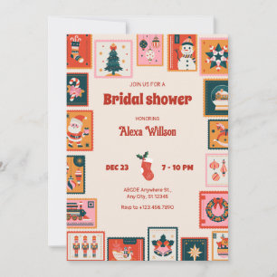 Christmas ornaments postage stmap bridal shower invitation