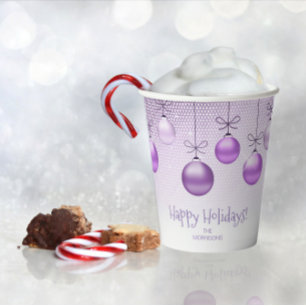 Christmas Ornaments Purple ID251 Paper Cups
