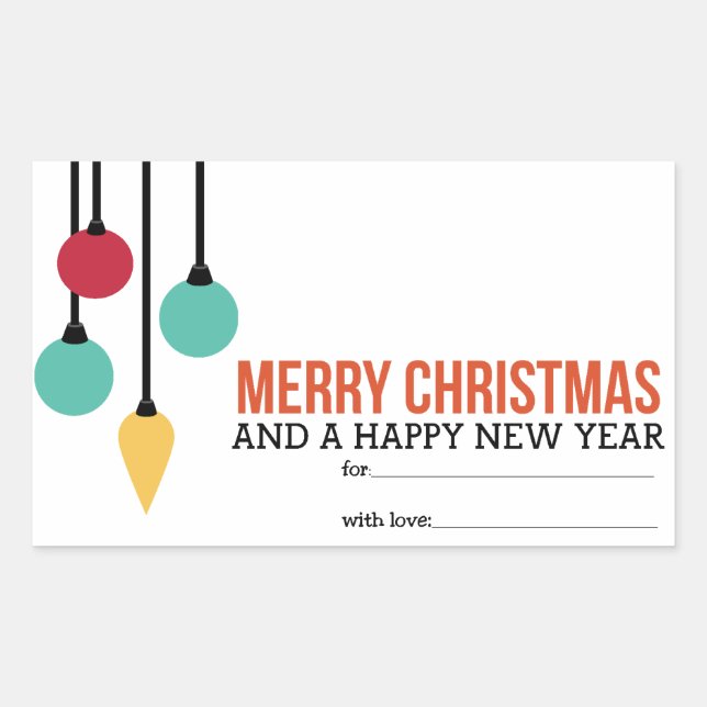 Christmas Ornaments Rectangular Sticker (Front)