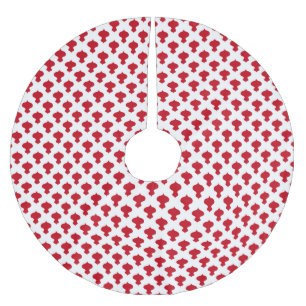 Christmas ornaments red white simple cute pattern brushed polyester tree skirt