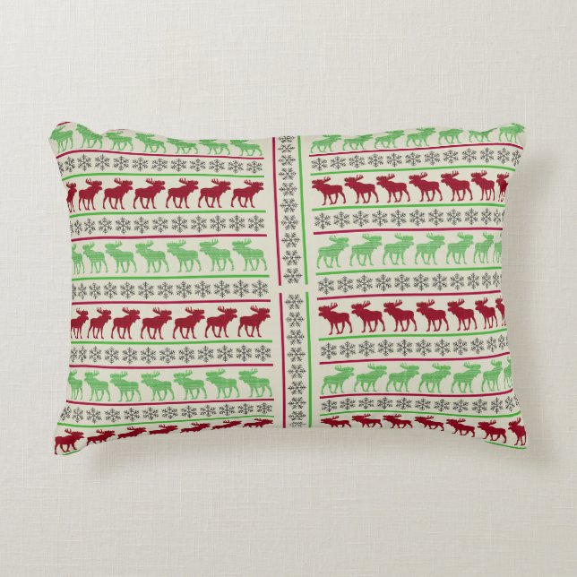CHRISTMAS ORNAMENTS REINDEER  DECORATIVE CUSHION (Front)