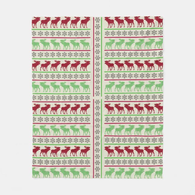 CHRISTMAS ORNAMENTS REINDEER  FLEECE BLANKET (Front)