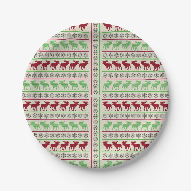 CHRISTMAS ORNAMENTS REINDEER  PAPER PLATE (Front)