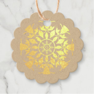 Christmas Ornaments Snowflake Mandala Favour Tags