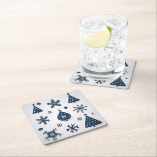 Christmas ornaments  square paper coaster