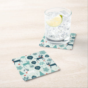 Christmas ornaments  square paper coaster
