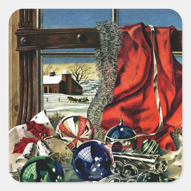 Christmas Ornaments Square Sticker (Front)