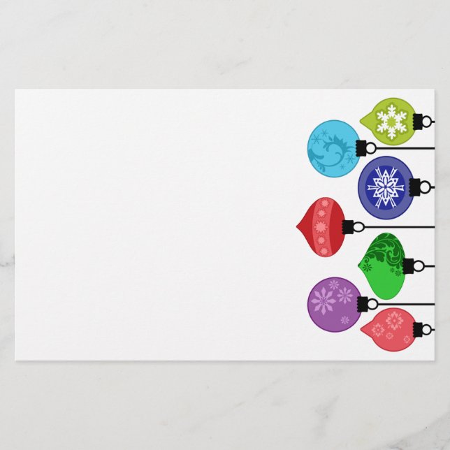 Christmas Ornaments Stationery (Front)