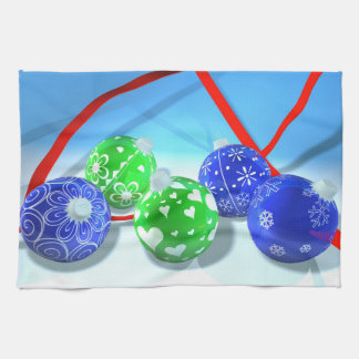 Christmas ornaments tea towel