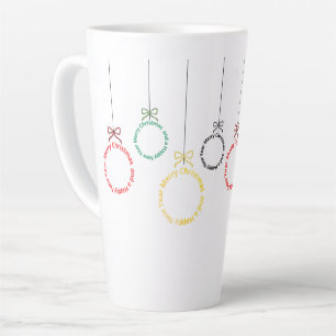 Christmas Ornaments Text Design Latte Mug