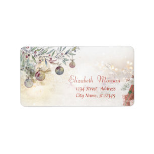 Christmas Ornaments,Tree Branches Presents Label