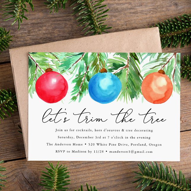 Christmas Ornaments | Tree Trimming Party Invitation (Creator Uploaded)