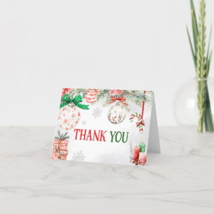 Christmas Ornaments Winter Baby Shower Thank You Card