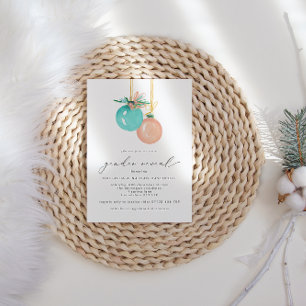 Christmas Ornaments Winter Gender Reveal Invitation