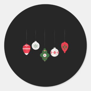 Christmas Ornaments Winter Holiday Seasonal Classic Round Sticker