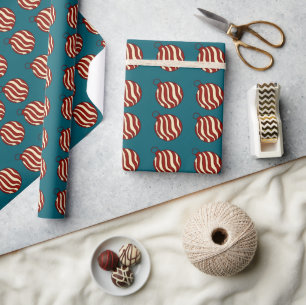 Christmas ornaments with 2 colours wrapping paper