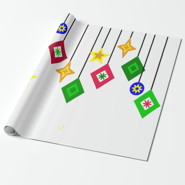 Christmas Ornaments  Wrapping Paper (Unrolled)