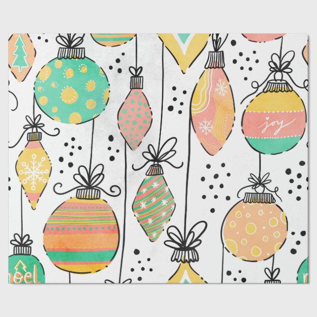 Christmas ornaments Wrapping Paper (Seam)