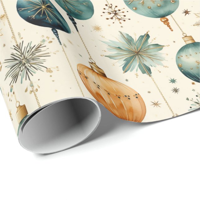 Christmas Ornaments Wrapping Paper (Roll Corner)