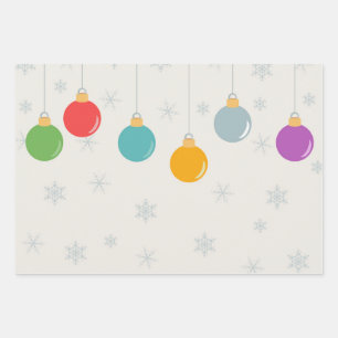 Christmas Ornaments Wrapping Paper Sheet