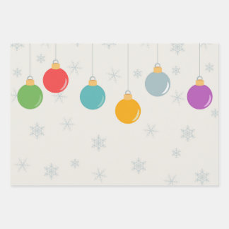 Christmas Ornaments Wrapping Paper Sheet