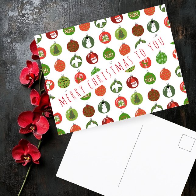 Christmas Ornaments Xmas Balls CUSTOM Holiday Postcard (Christmas Ornaments Xmas Balls CUSTOM Holiday Postcard
)