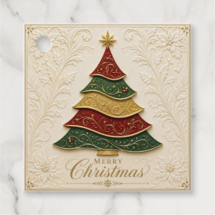 Christmas Ornate Gold Enamel Tree Favour Tags