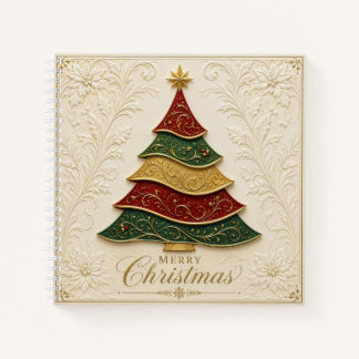 Christmas Ornate Gold Enamel Tree Notebook