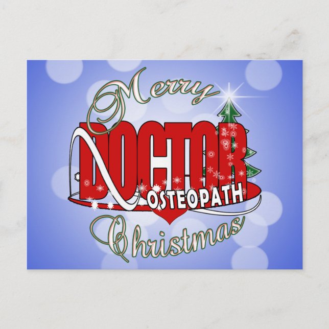 CHRISTMAS OSTEOPATH DOCTOR HOLIDAY POSTCARD (Front)