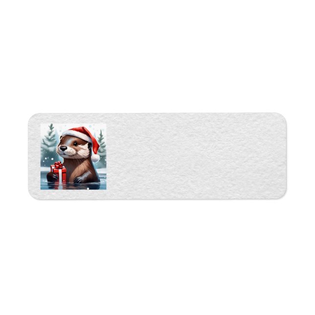 Christmas Otter Address Labels (Front)