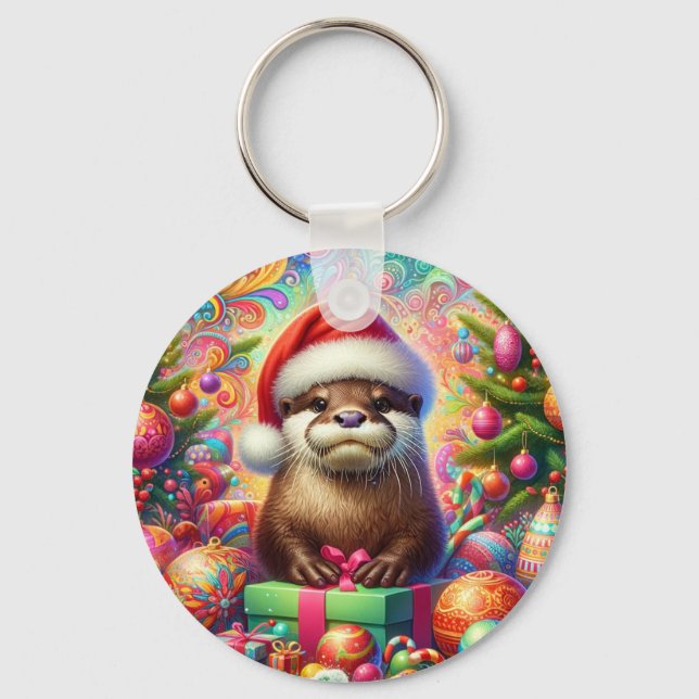 Christmas Otter Key Ring (Front)