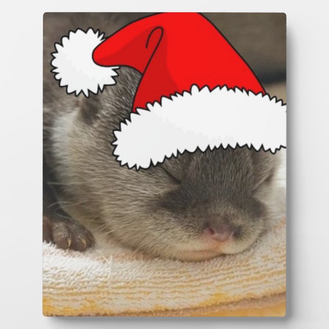 Christmas Otter Plaque (Front)