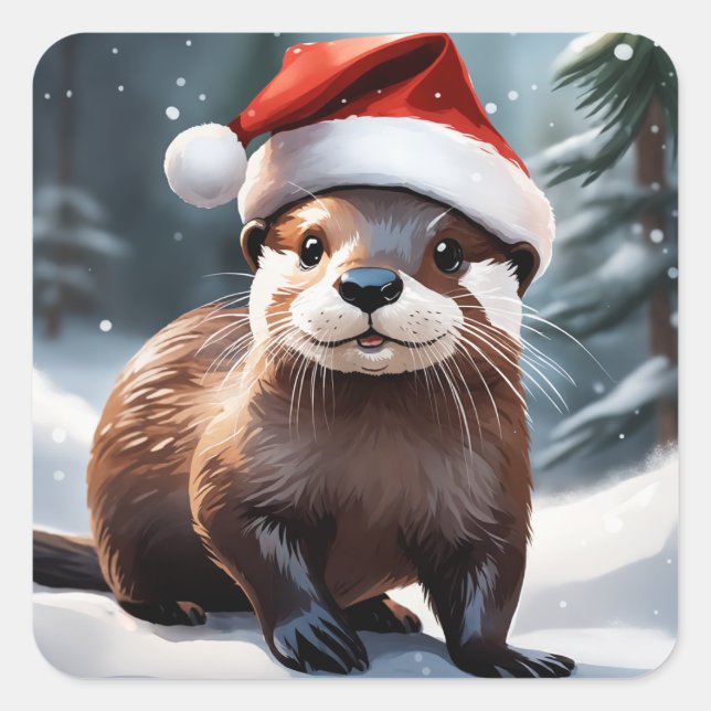 Christmas Otter Stickers (Front)