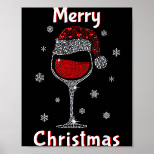 Christmas Outfit Women Wine Gl Funny Christmas  Poster