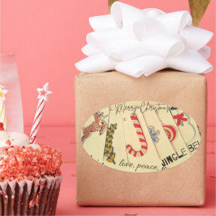 Christmas Oval Sticker