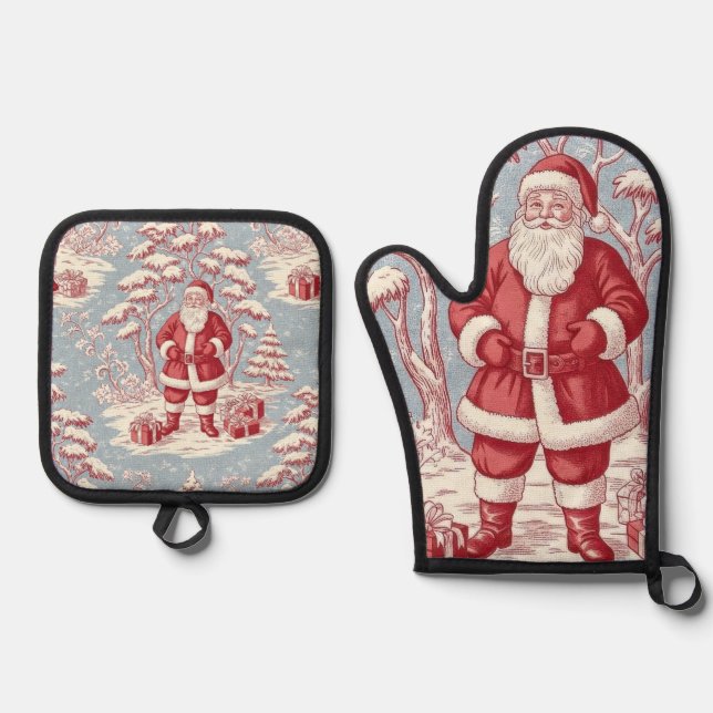 Christmas Oven Mitt & Pot Holder Set (Front)