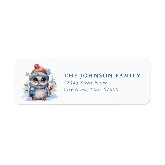 Christmas Owl  Address Labels (Front)