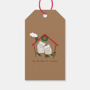 Christmas Owl Be Home Cute Gift Tags